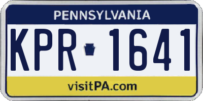 PA license plate KPR1641
