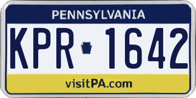 PA license plate KPR1642