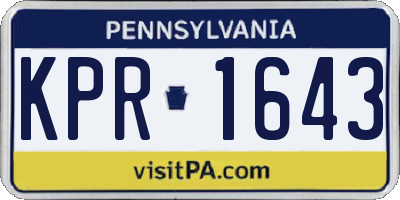 PA license plate KPR1643