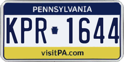 PA license plate KPR1644