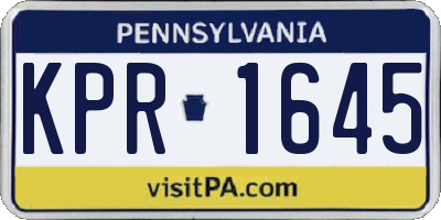 PA license plate KPR1645