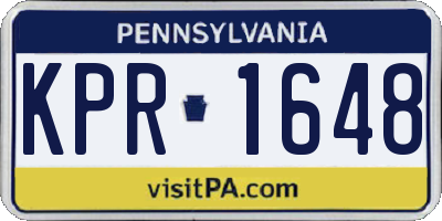 PA license plate KPR1648