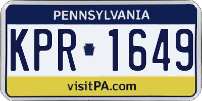 PA license plate KPR1649