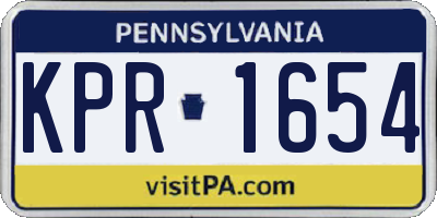 PA license plate KPR1654