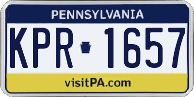 PA license plate KPR1657