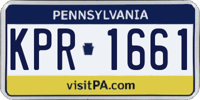 PA license plate KPR1661