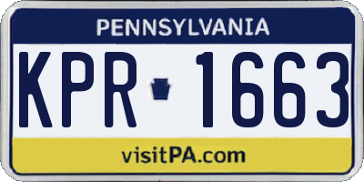 PA license plate KPR1663