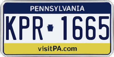 PA license plate KPR1665