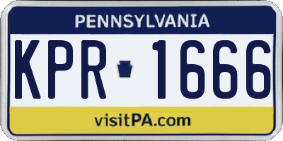 PA license plate KPR1666