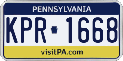 PA license plate KPR1668