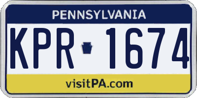 PA license plate KPR1674