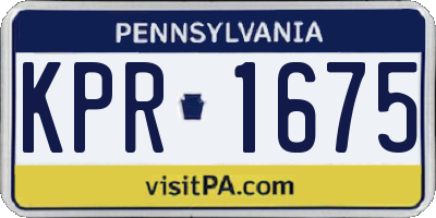 PA license plate KPR1675