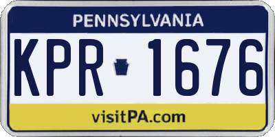 PA license plate KPR1676