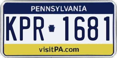 PA license plate KPR1681