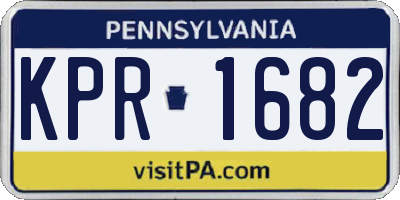 PA license plate KPR1682