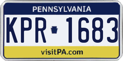 PA license plate KPR1683