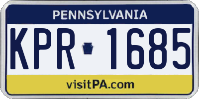 PA license plate KPR1685