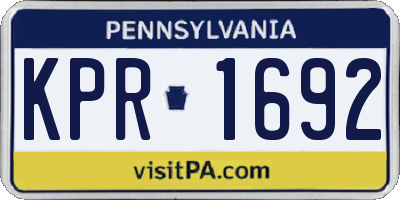 PA license plate KPR1692