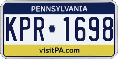 PA license plate KPR1698