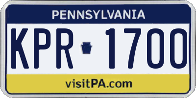PA license plate KPR1700