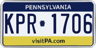 PA license plate KPR1706
