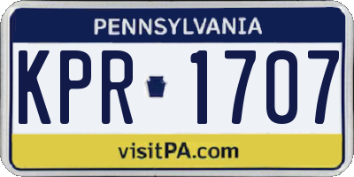 PA license plate KPR1707