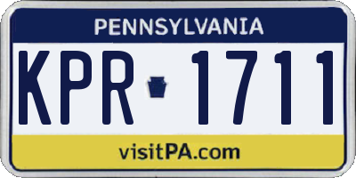 PA license plate KPR1711