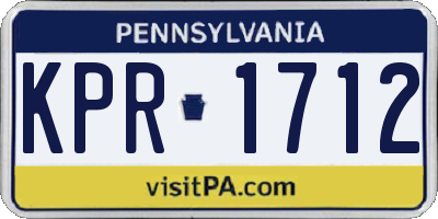 PA license plate KPR1712
