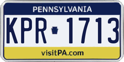 PA license plate KPR1713