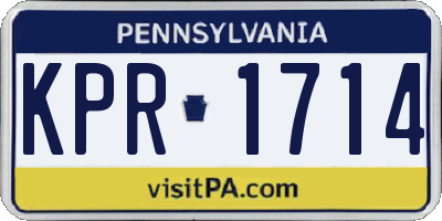 PA license plate KPR1714