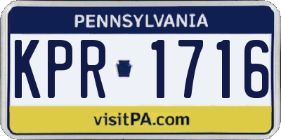 PA license plate KPR1716