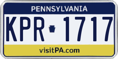 PA license plate KPR1717