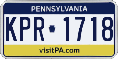 PA license plate KPR1718