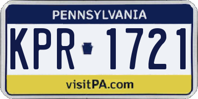 PA license plate KPR1721