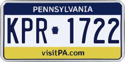 PA license plate KPR1722