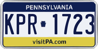 PA license plate KPR1723