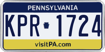 PA license plate KPR1724