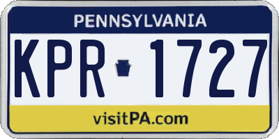PA license plate KPR1727