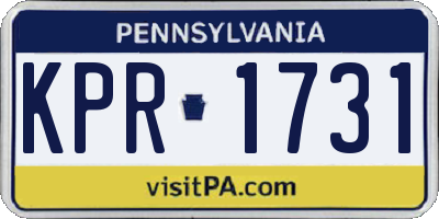 PA license plate KPR1731