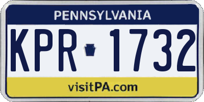 PA license plate KPR1732