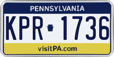 PA license plate KPR1736