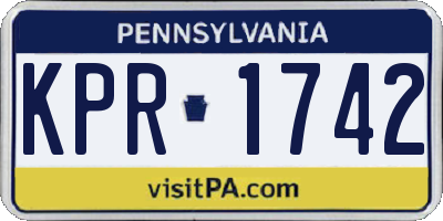 PA license plate KPR1742