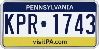 PA license plate KPR1743