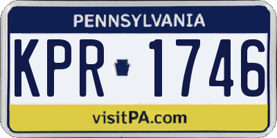 PA license plate KPR1746