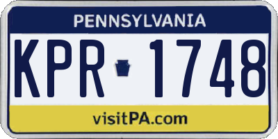 PA license plate KPR1748