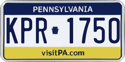 PA license plate KPR1750