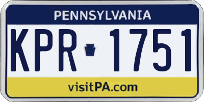 PA license plate KPR1751