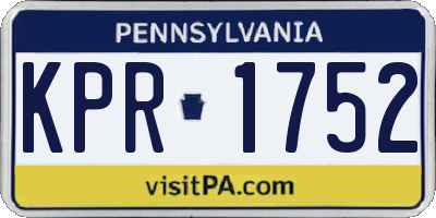 PA license plate KPR1752