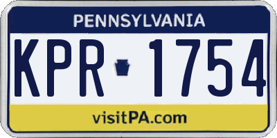 PA license plate KPR1754