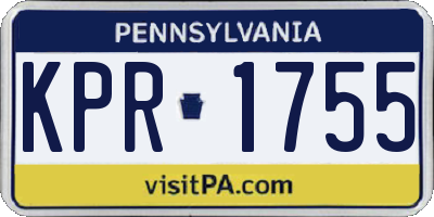 PA license plate KPR1755